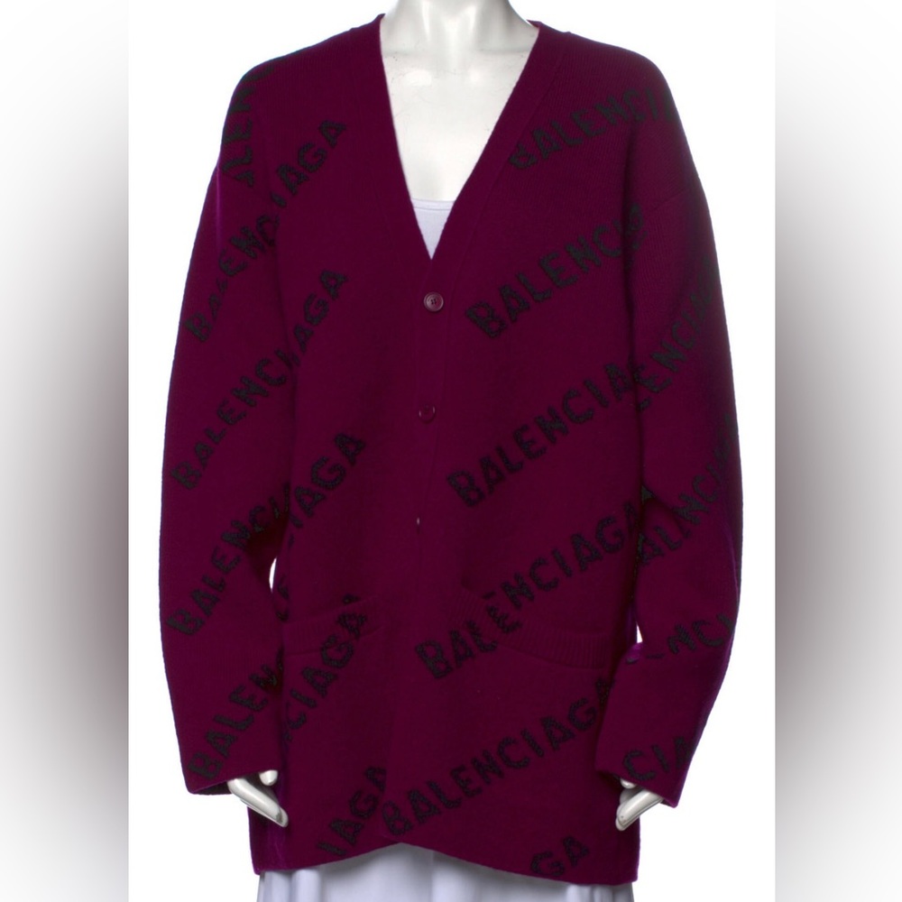 Purple Balenciaga monogram sweater medium